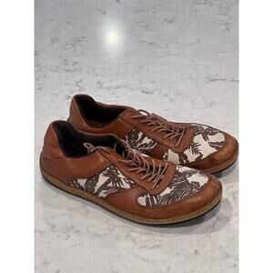 J Shoes Vintage Men’s Lace Up Hoops Palm‎ Leather Comfort Sneakers Size 11 Brown